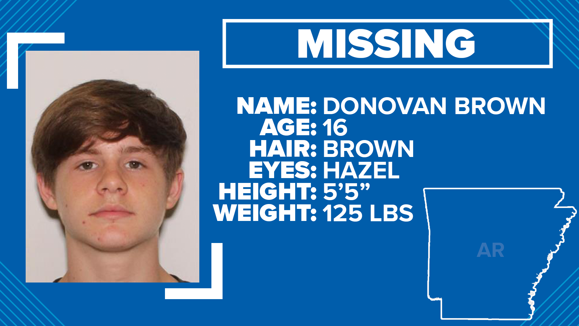 The Garland County Sheriff's Office is searching for a missing 16-year-old male