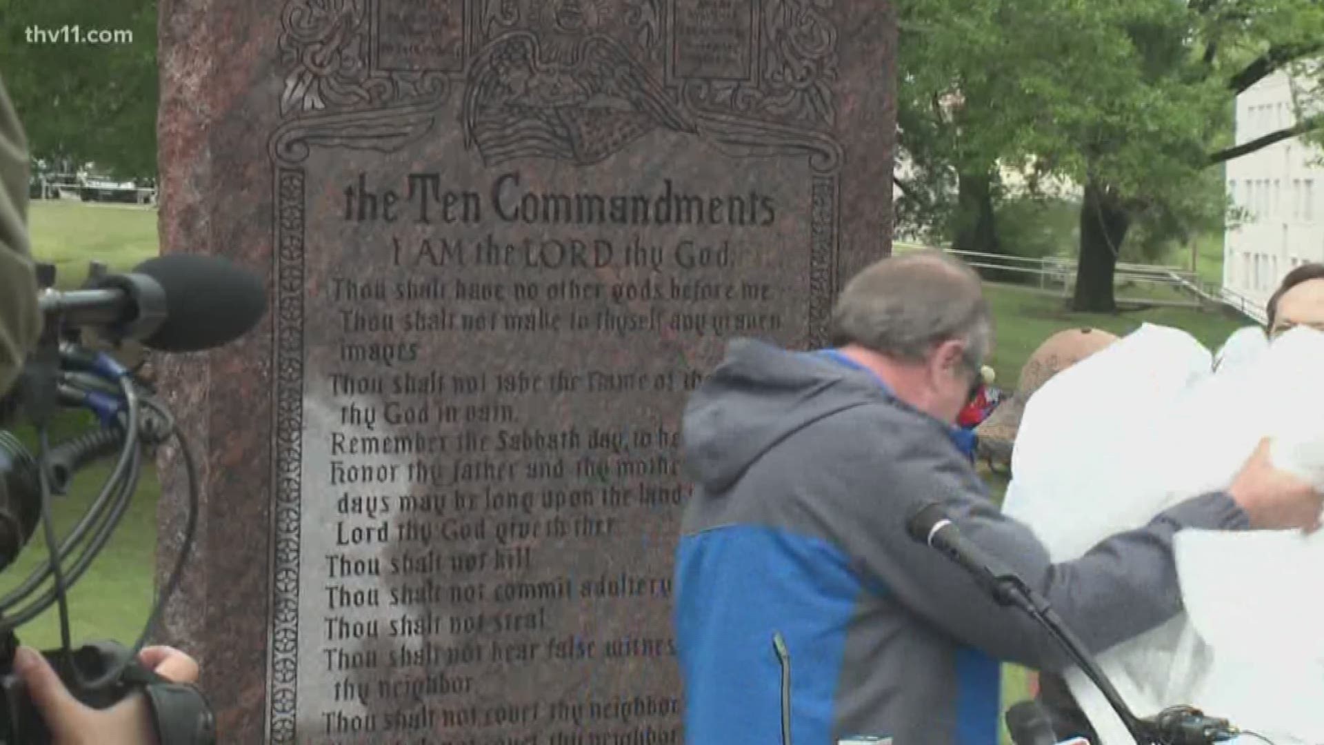 Lawsuits seek to remove Ten Commandments monument