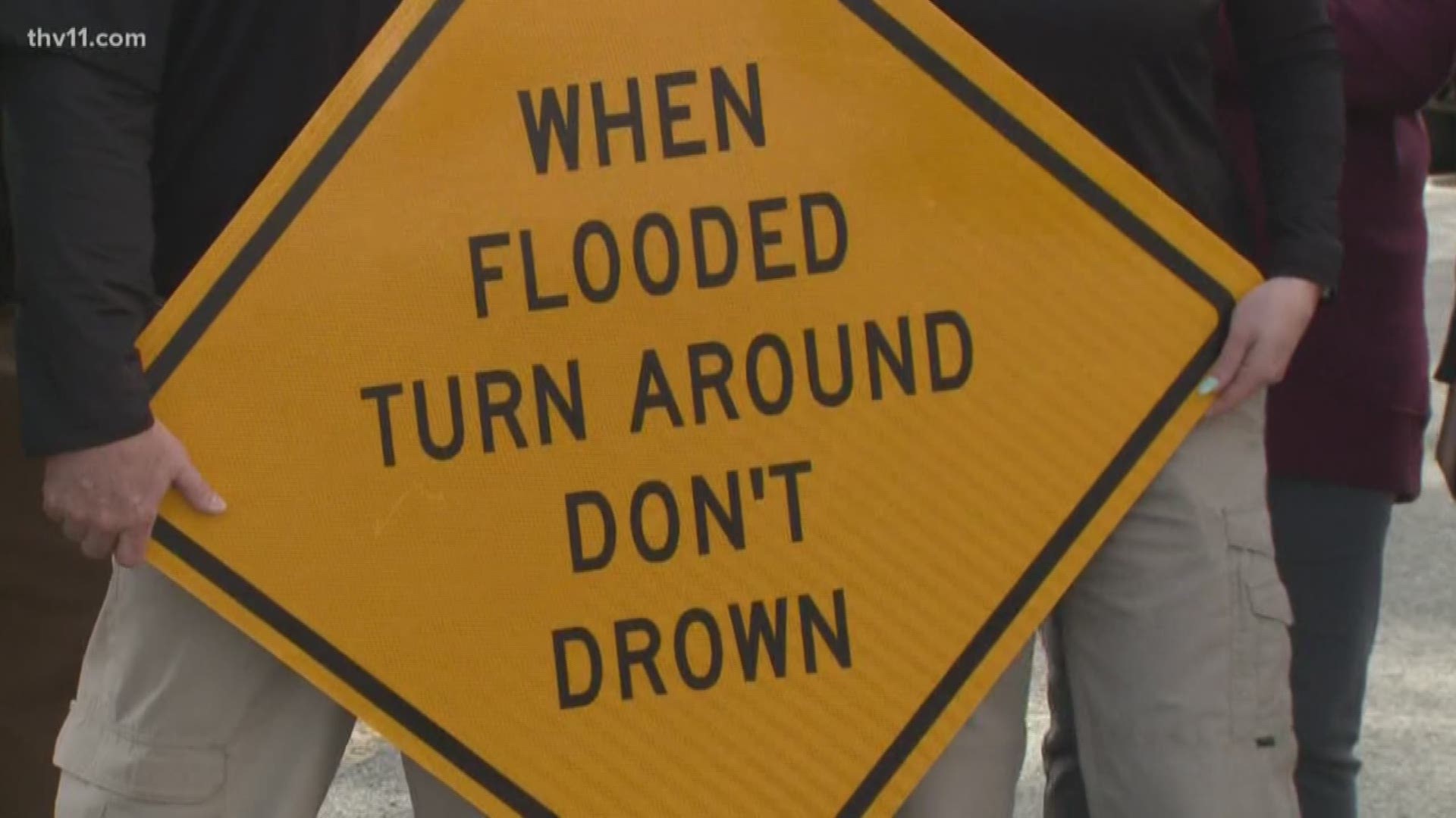 'Turn around, don't drown' signs installed in Faulkner County.