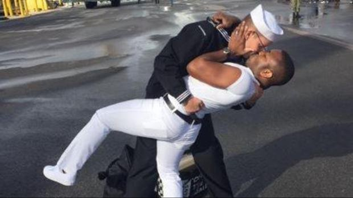 Image Of Sailor Kissing Same Sex Partner After Deployment Sparks Backlash Support Thv Com