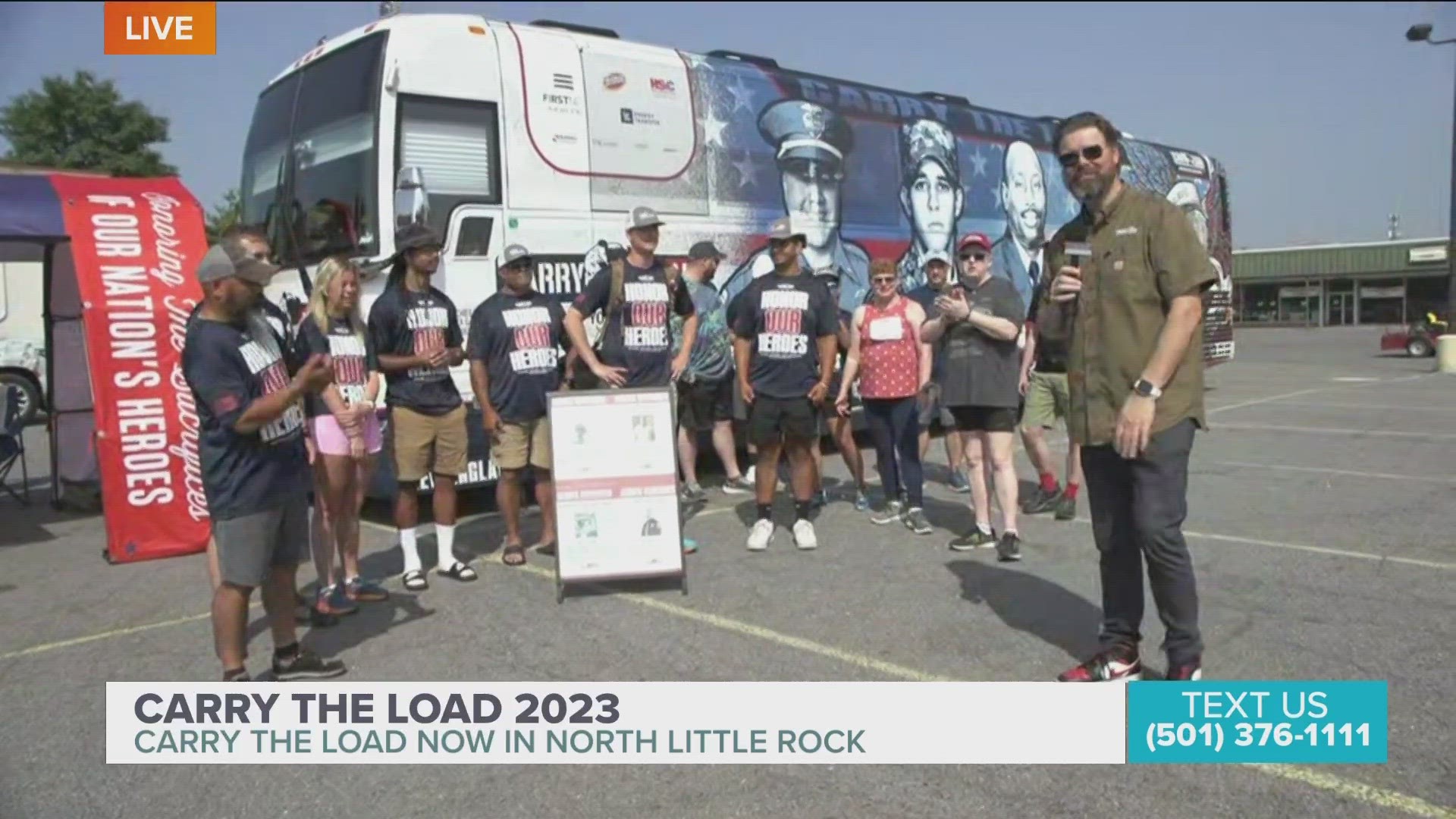 Adam got the chance to walk alongside 'Carry the Load" as they traveled through North Little Rock supporting those who have served.