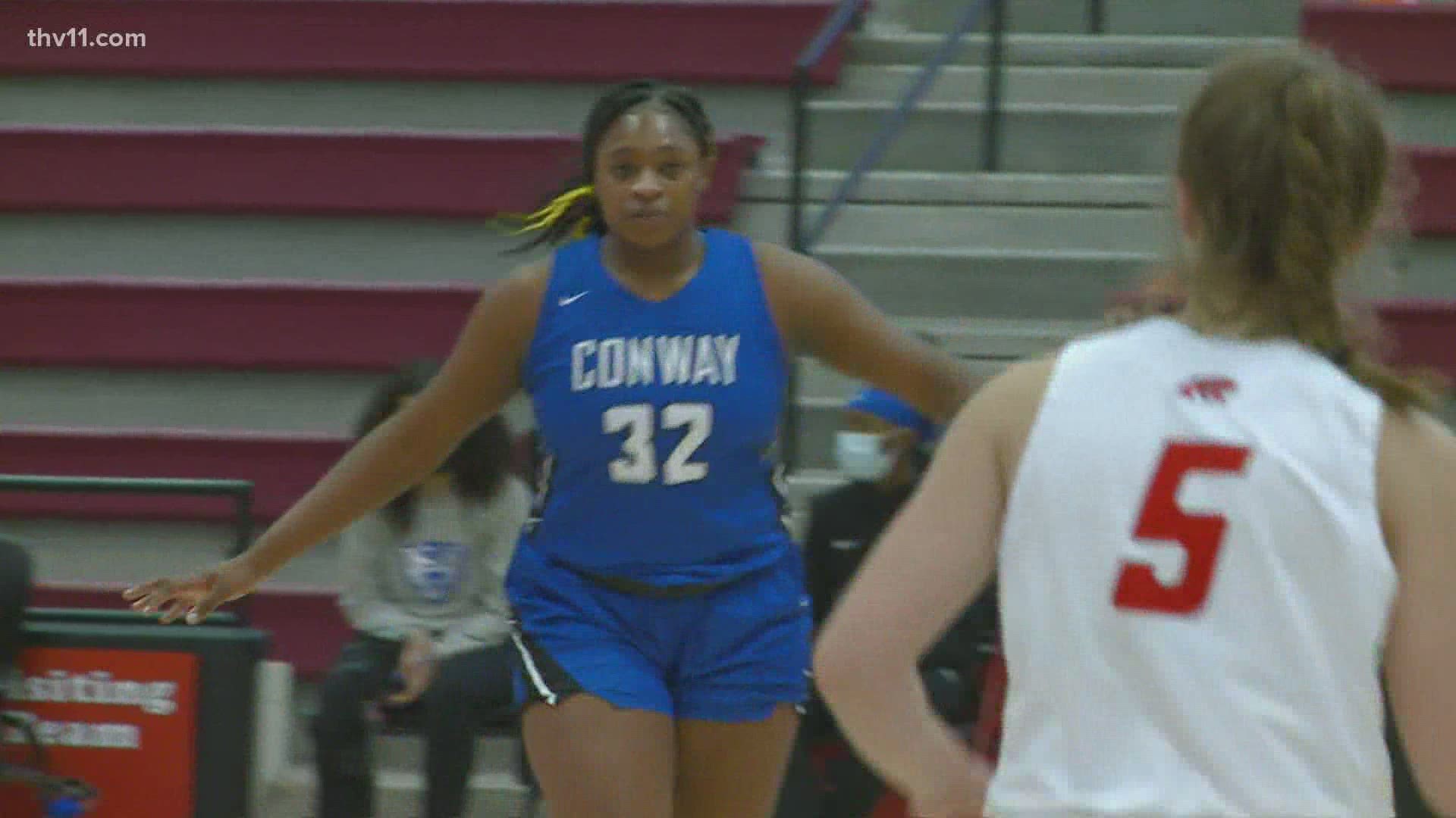 Conway will play the winner of Bryant and Southwest in the quarterfinals of the 6A Central conference tournament on Feb. 23