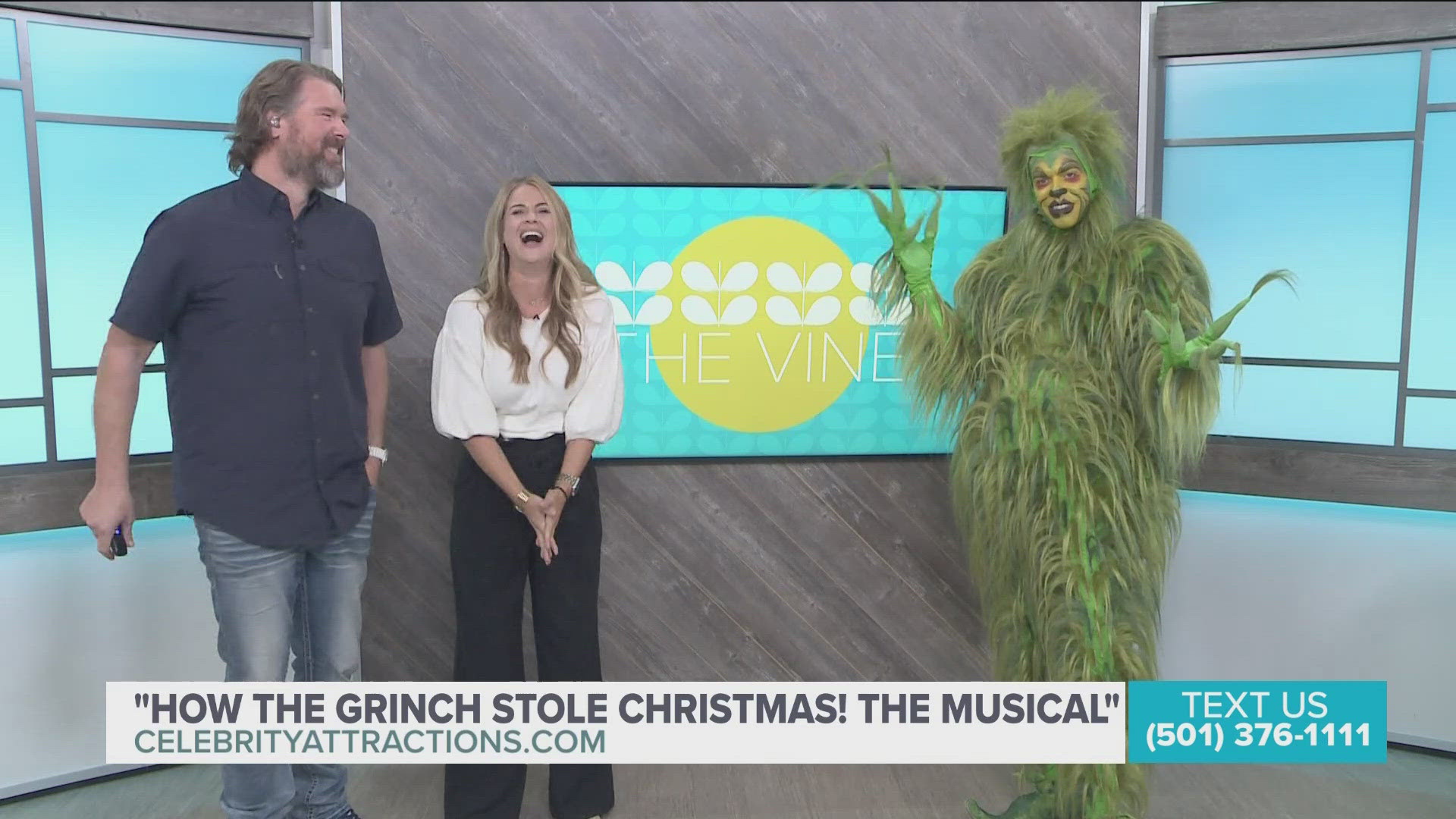 The Grinch stopped by the studio ahead of "Dr. Seuss' HOW THE GRINCH STOLE CHRISTMAS! The Musical." The show will be at the Robinson Center on November 9th and 10th.