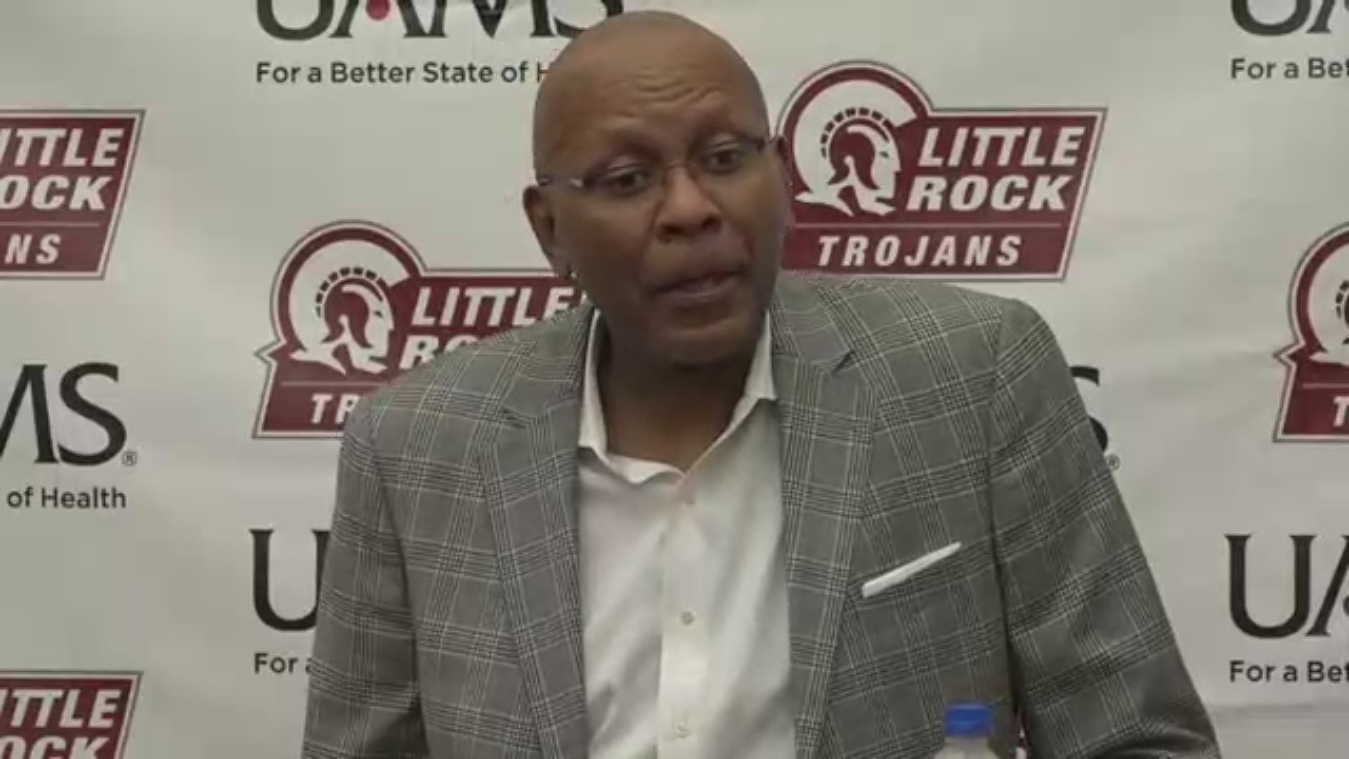 Little Rock withstood a late game rally to edge Arkansas State 90-87 Saturday afternoon.