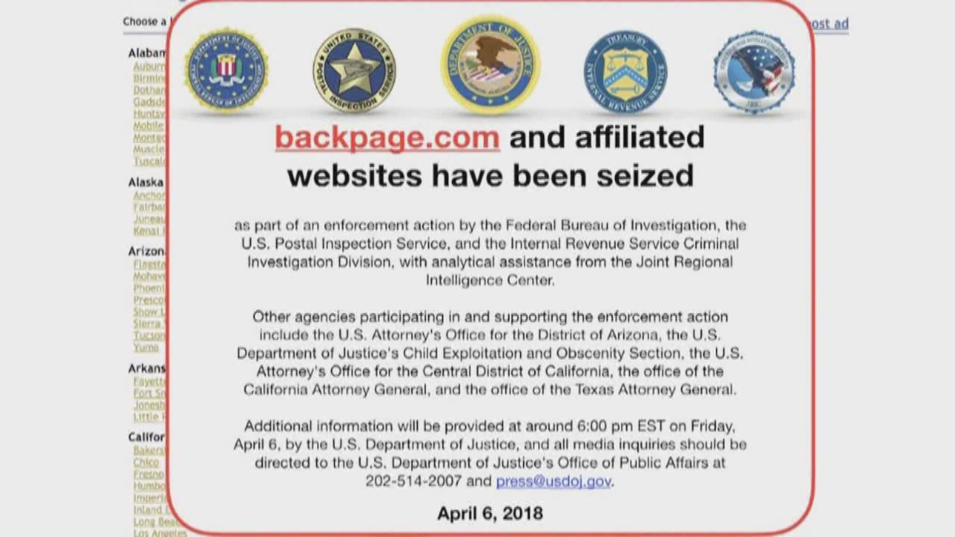 The controversial website backpage has been taken offline &amp; now its owners are facing federal charges for the site's role in promoting prostitution.
