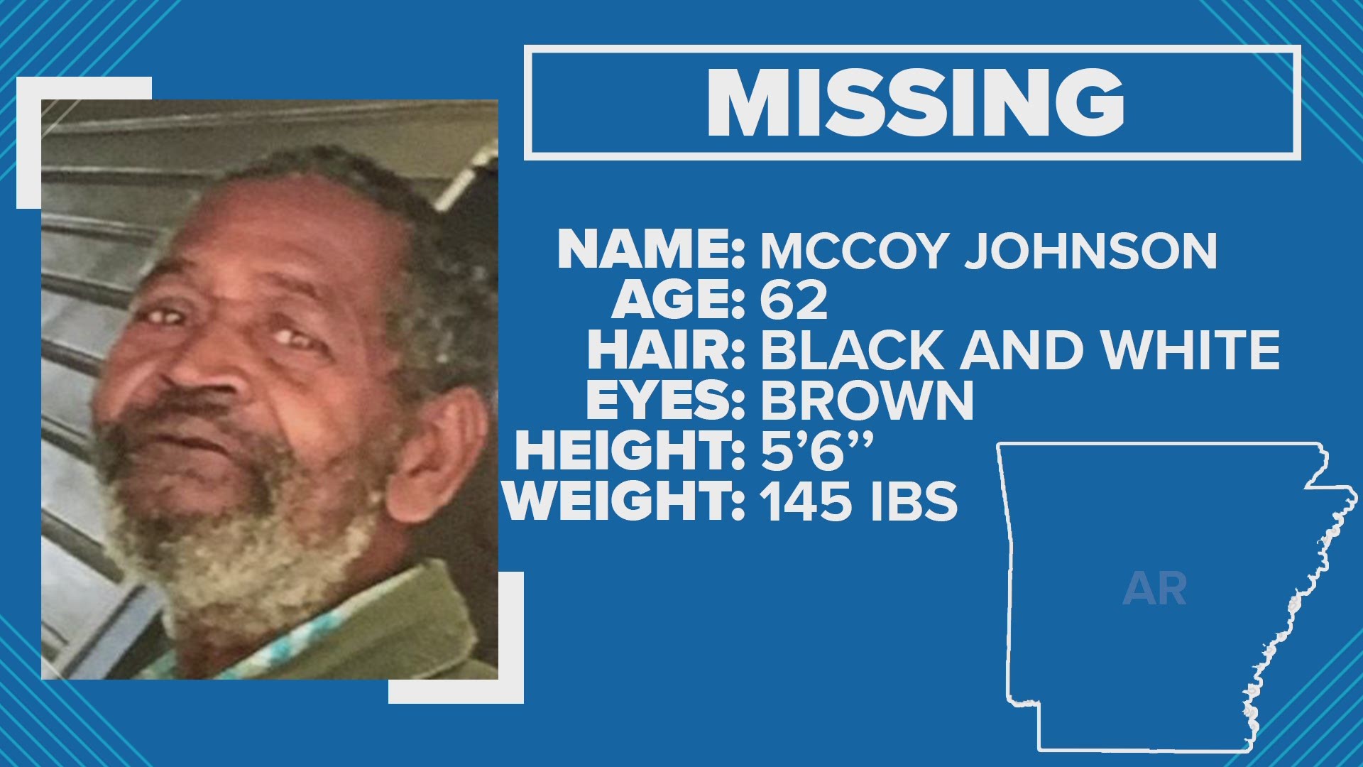 The Little Rock Police Department has activated a Silver Alert in search of 62-year-old McCoy Johnson.