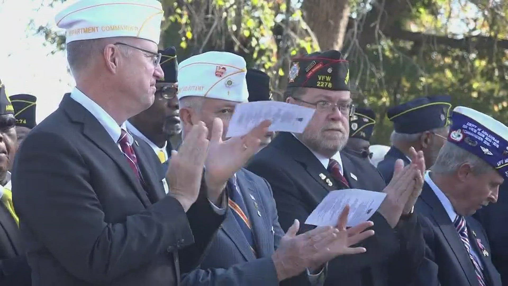A Veterans Day ceremony at MacArthur Museum of Military History honored veterans.