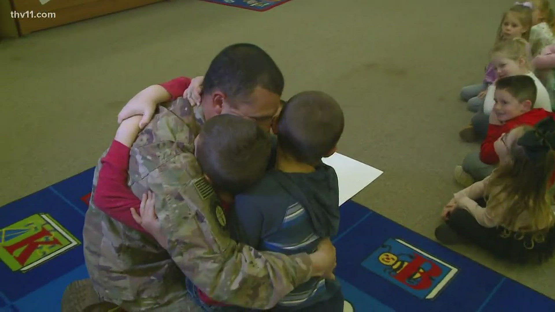 Three brothers in Cabot get a surprise reunion with their dad, Master Sgt. Juan Salazar, when he returns from a 6-month deployment in Kuwait.