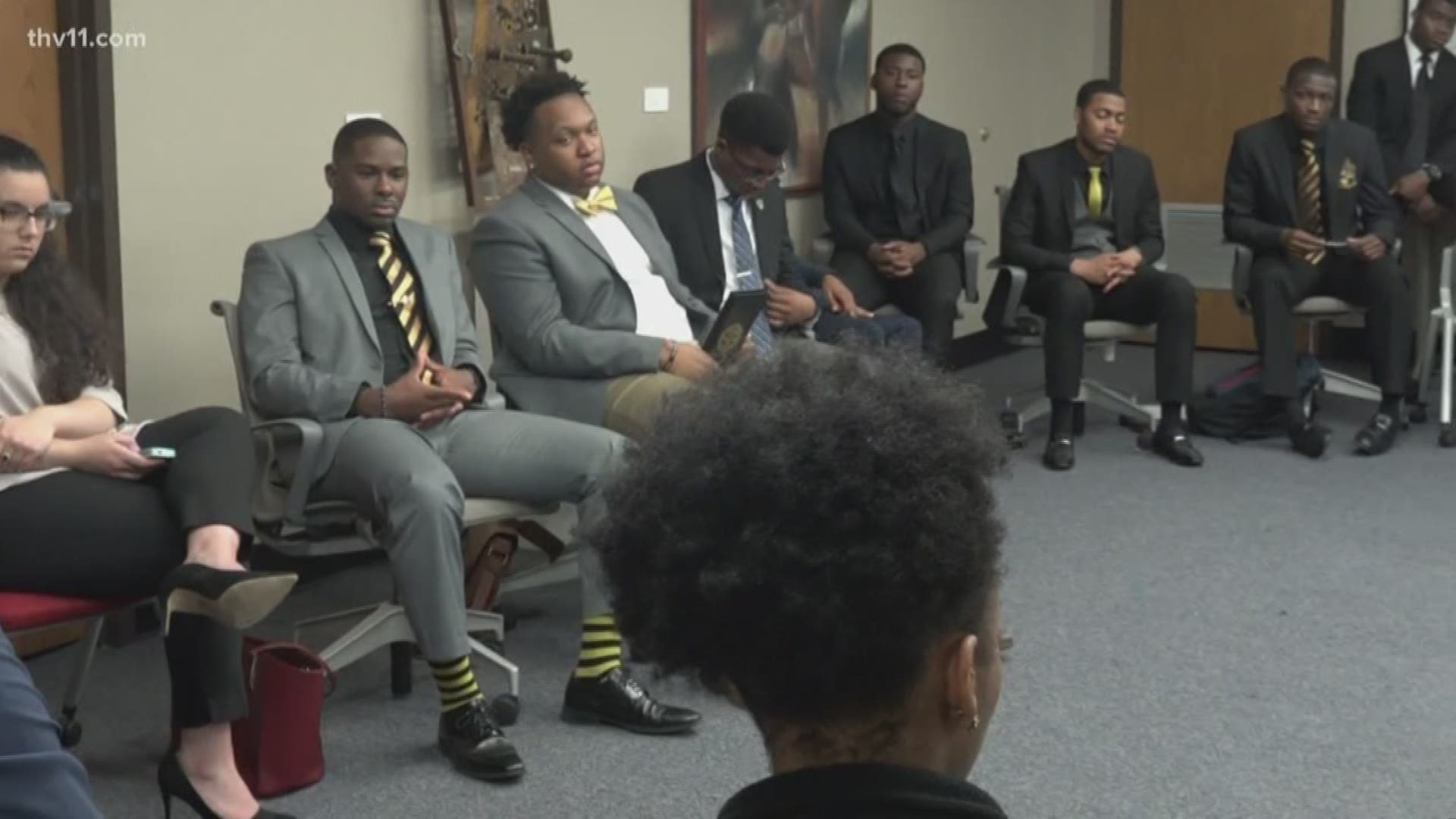 The students held an open discussion regarding the incident where white students sang a racial slur in a video.
