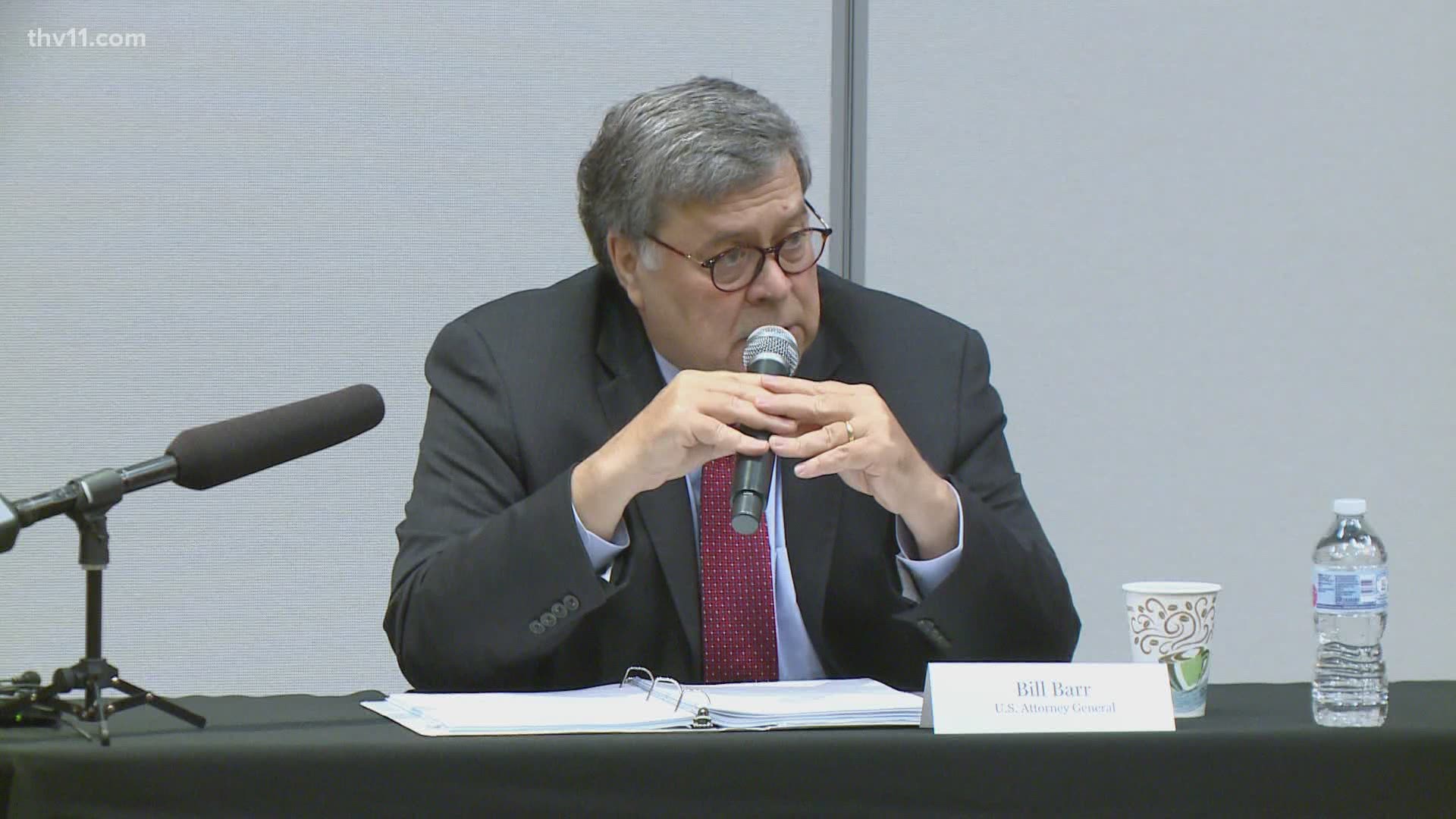 The national debate over police killings and the protests that followed came to Arkansas today.
U.S. Attorney General William Barr toured through Little Rock.