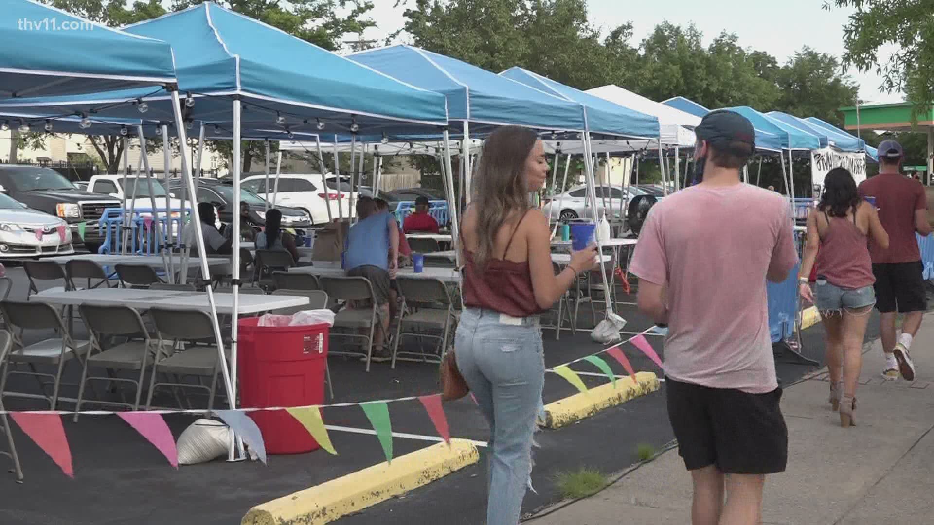 It's a trend we continue to see here in central Arkansas— restaurants using parking lots and streets to expand seating options.