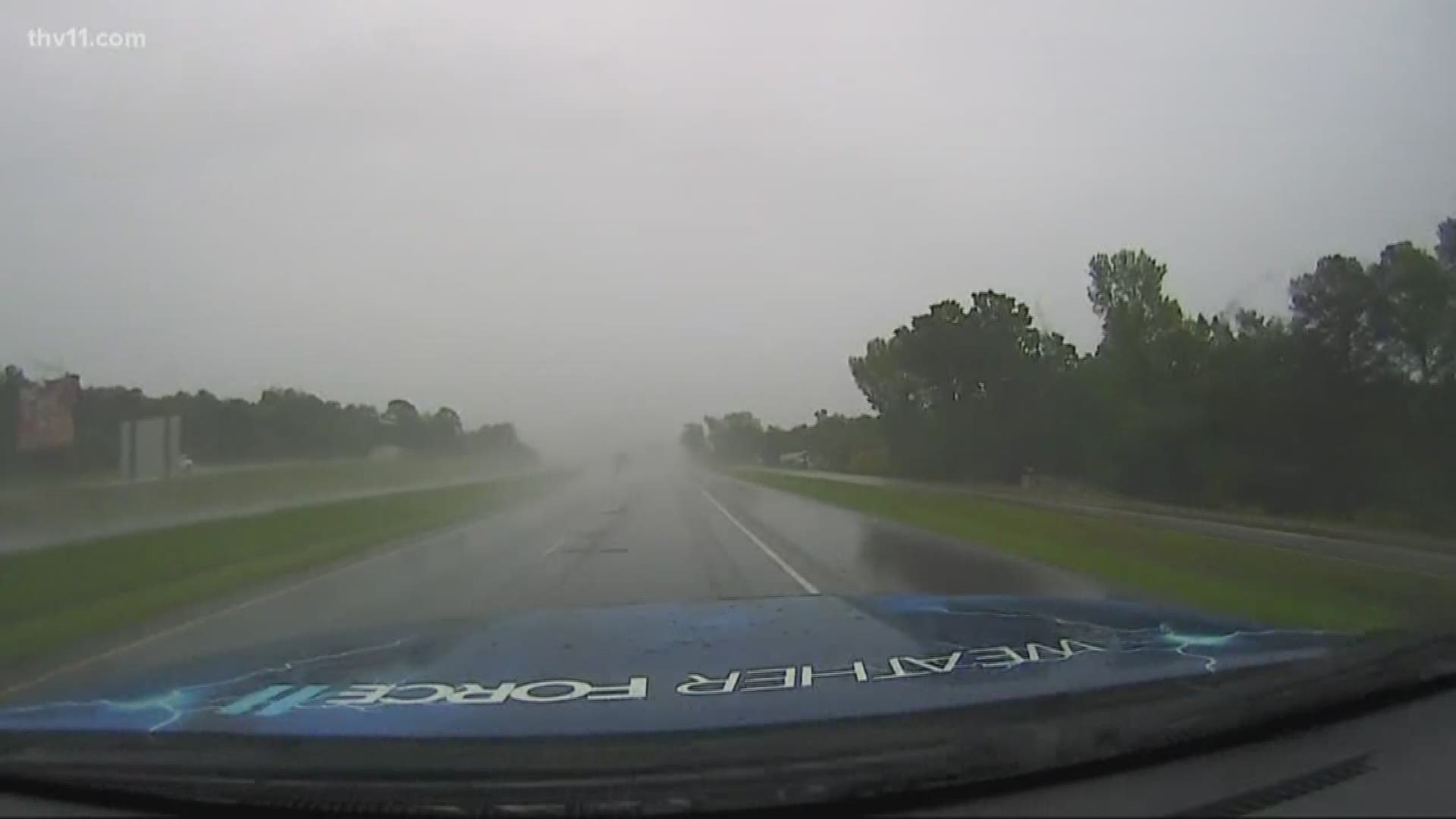 THV11's David Lippman is out in the Weatherforce 11. With this much rain, the roads have been a mess.