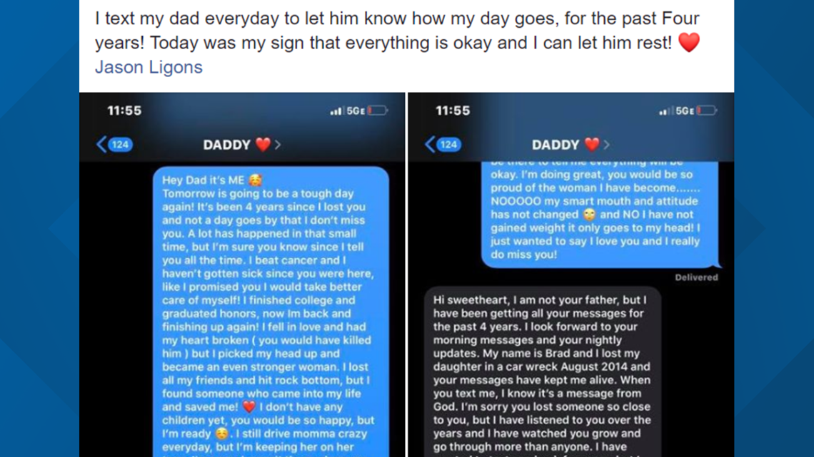 She texted her father's number on 4th anniversary of his death. This ...