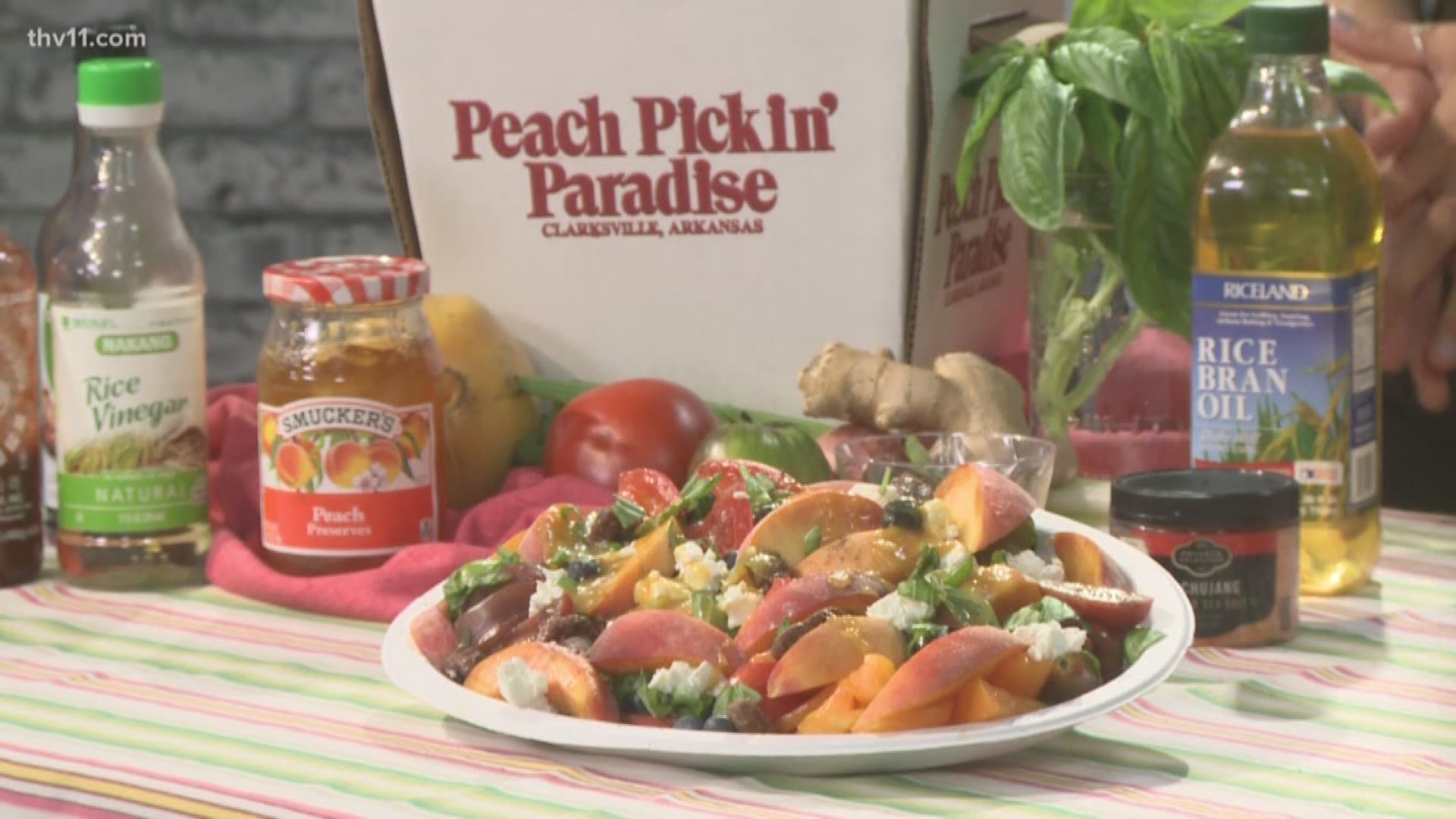 Summer in Arkansas means the best of tomatoes and peaches, so Debbie Arnold joins us to cook up something delicious.