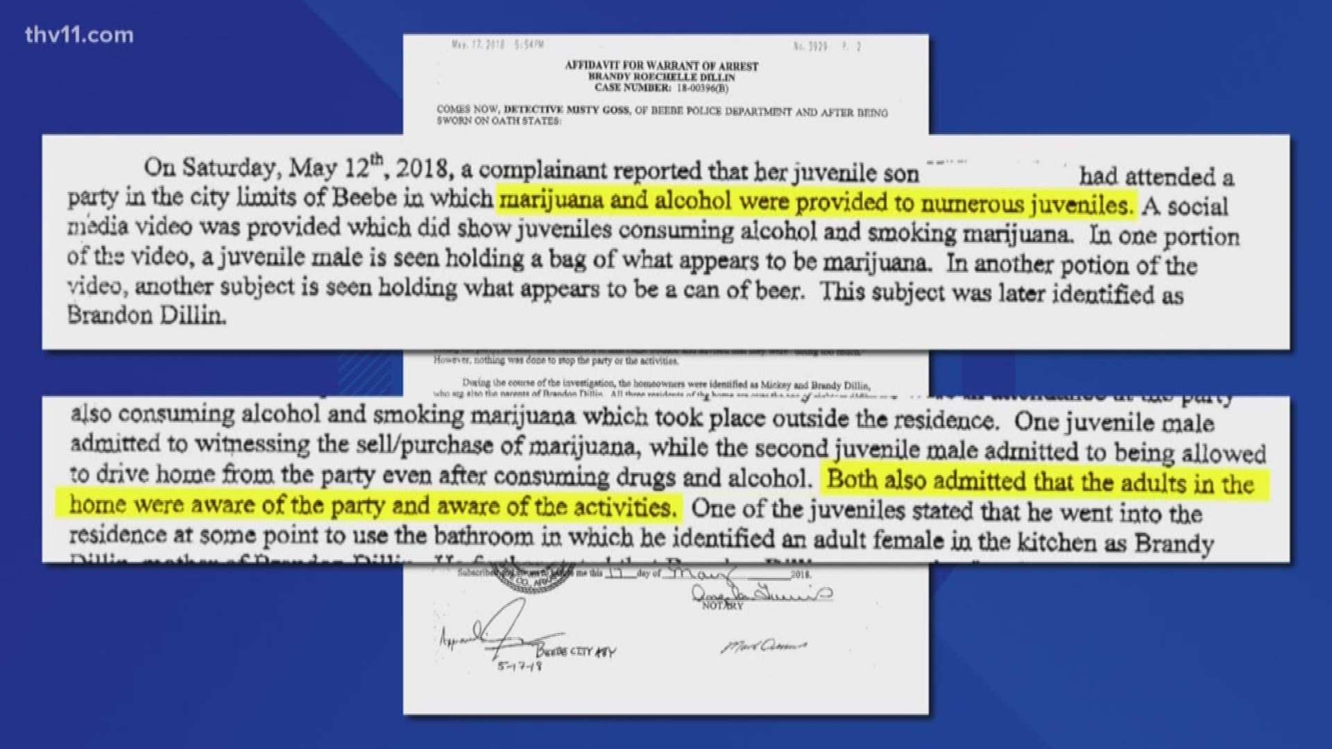 The superintendent, her husband and her son were arrested for having a house party where minors were drinking and smoking marijuana.