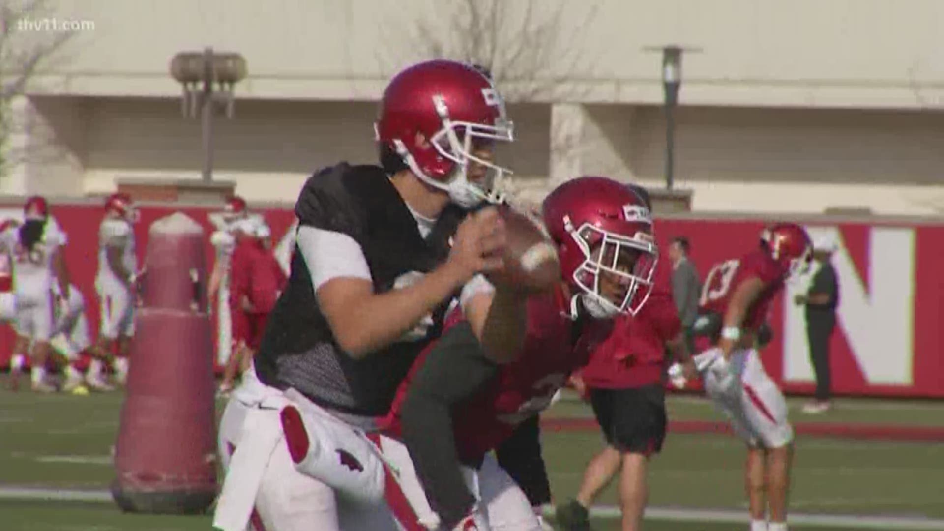 Razorback offense wins practice belt for first time