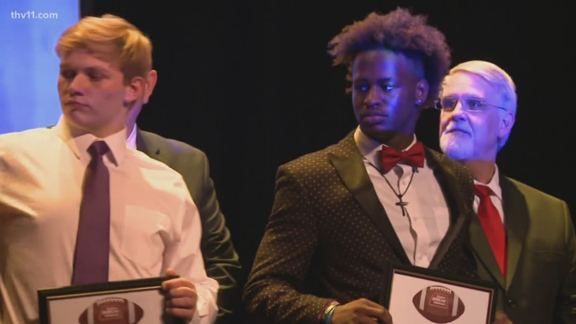 The awards handed out Monday night recognize Arkansas' top offensive player, defensive player, and coach in every classification.