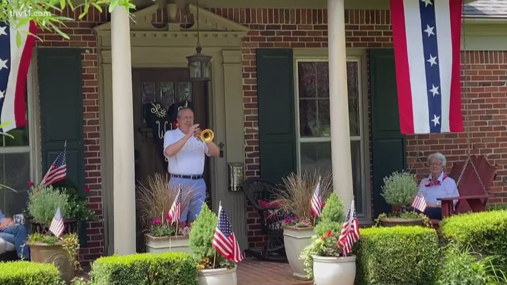 Taps Across America, a movement to encourage musicians to step outside and play on Memorial Day, made it's way to Little Rock as Bob Roberts played for his family.