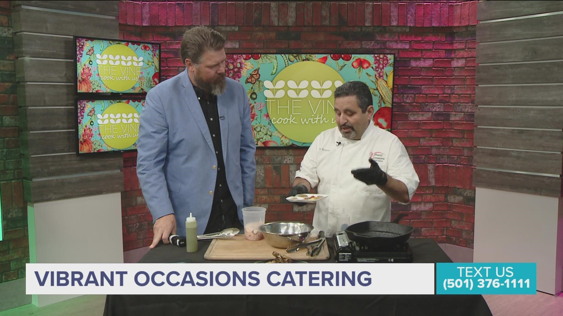 Chef Serge with Vibrant Catering stopped by the studio to whip up something delicious for Adam and Ashley