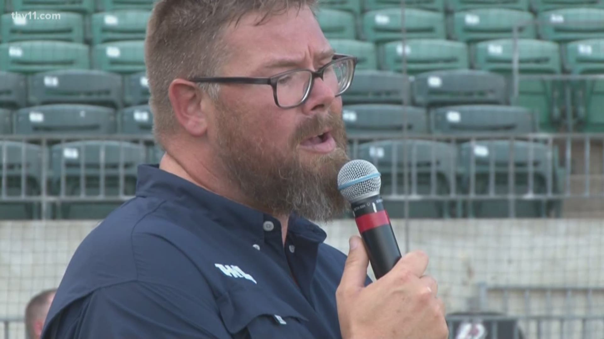 THV11's very own Adam Bledsoe sings the National Anthem at the Arkansas Traveler's game!