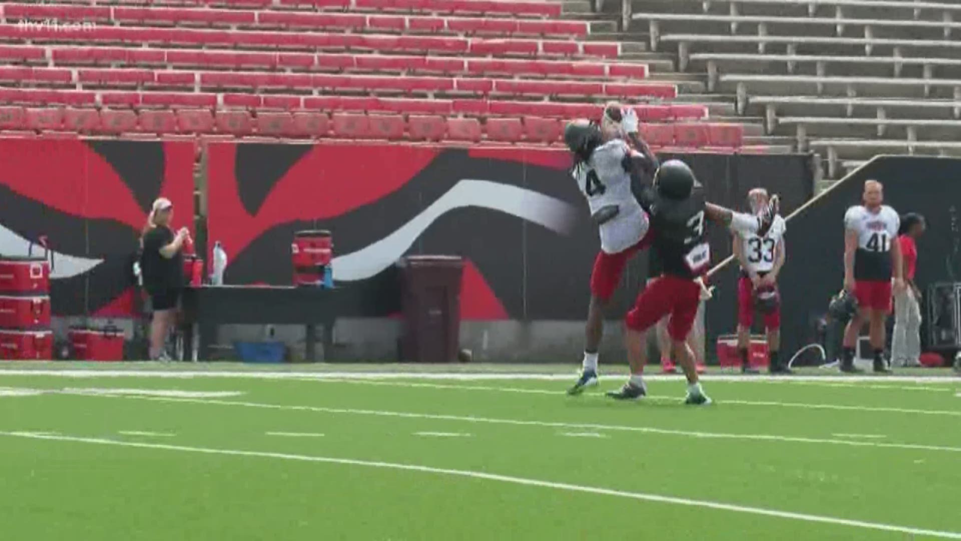 Red Wolves finish strong in first day in full pads