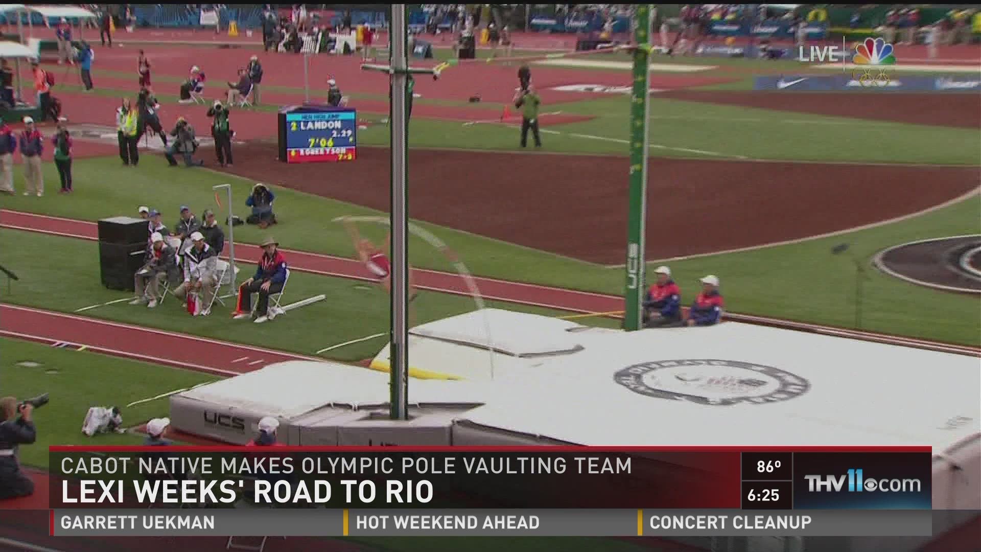 19-year-old Cabot native Lexi Weeks punched her ticket to the 2016 Olympic games in Rio for pole vaulting