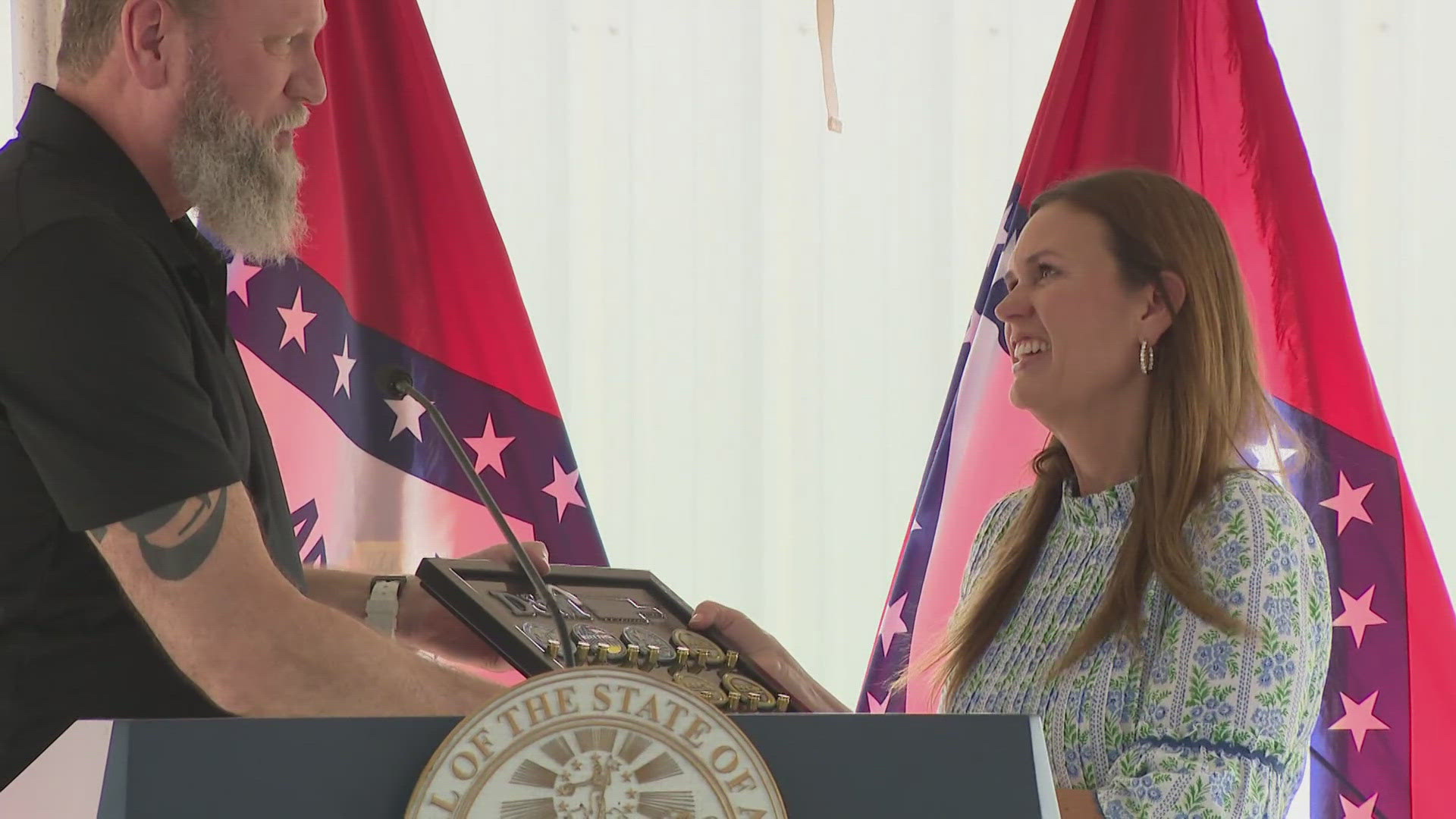 State officials and stakeholders celebrated the new $70 million expansion of the White River Energetics plant in Des Arc, Arkansas.