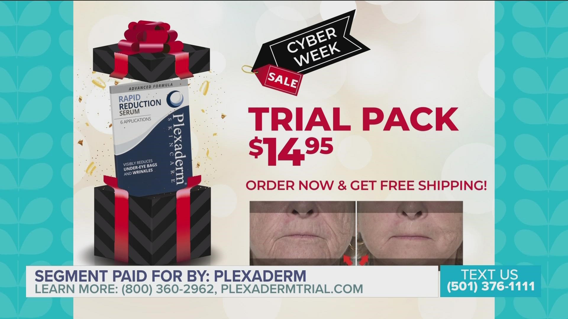 SEGMENT PAID FOR BY PLEXADERM: Plexaderm Skincare is offering a Black Friday special! Get a trial pack for just $14.95 plus free shipping.