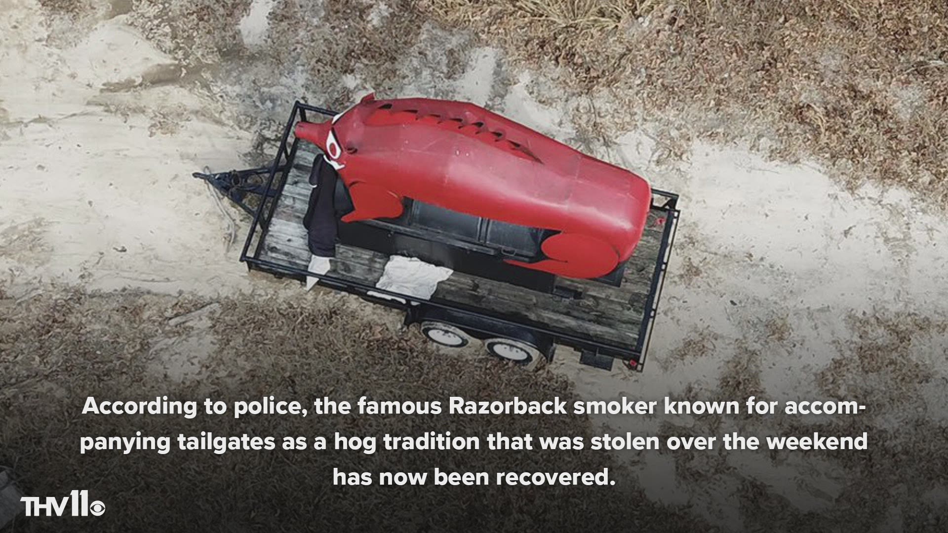According to police, the famous Razorback smoker that accompanies tailgates traditionally that was stolen over the weekend has now been recovered.