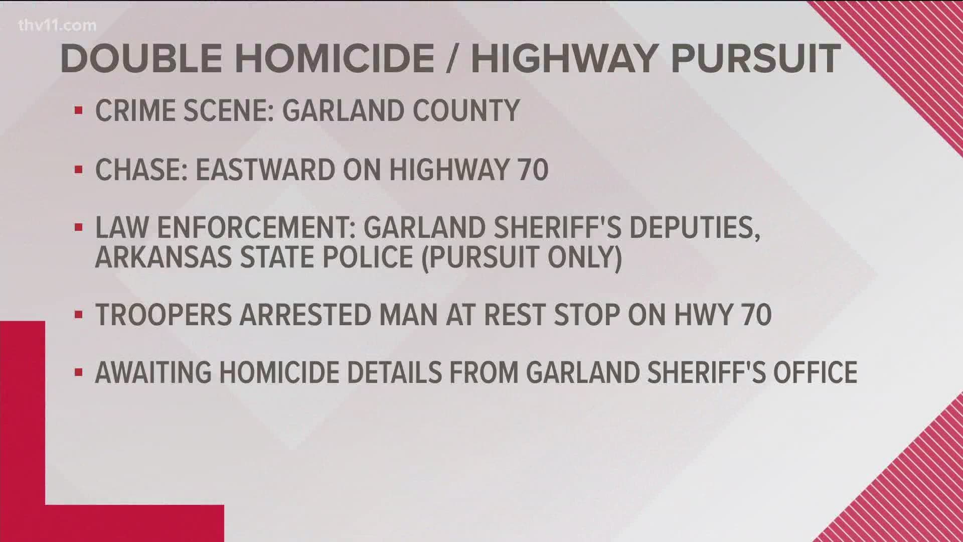 A suspect is in custody after a Garland County double homicide.