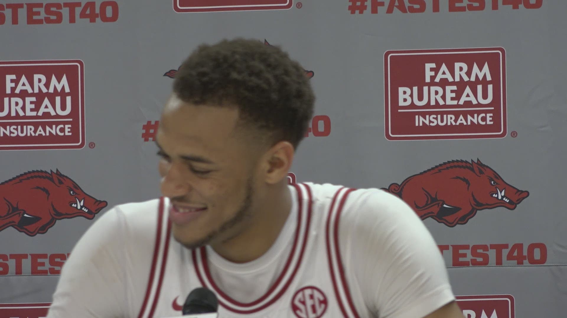 Daniel Gafford posted his 10th double-double of the season, scoring 29 points and pulling down a career-best 16 rebounds to get Arkansas an 82-70 win over Alabama.