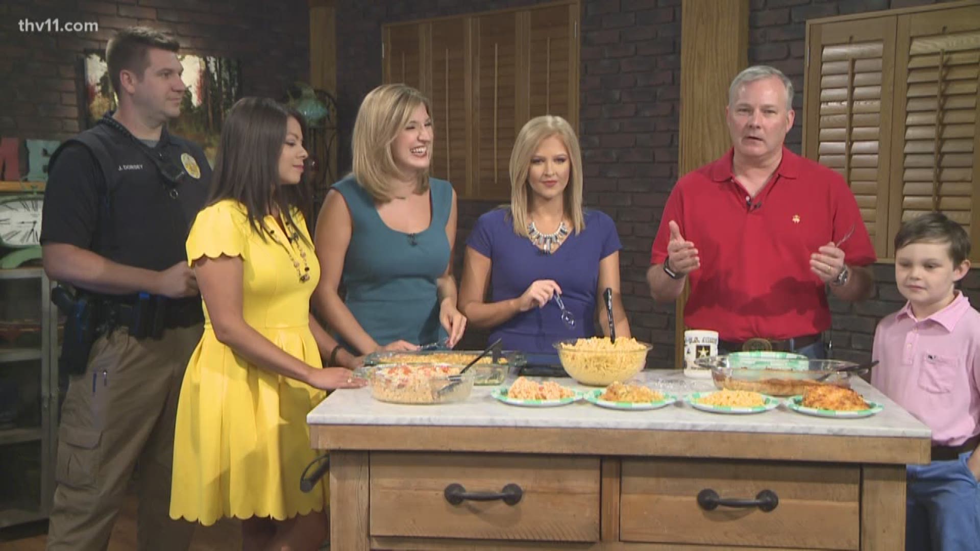 Lt. Gov. Tim Griffin brought some delicious crawfish mac and cheese for a contest against the morning team.