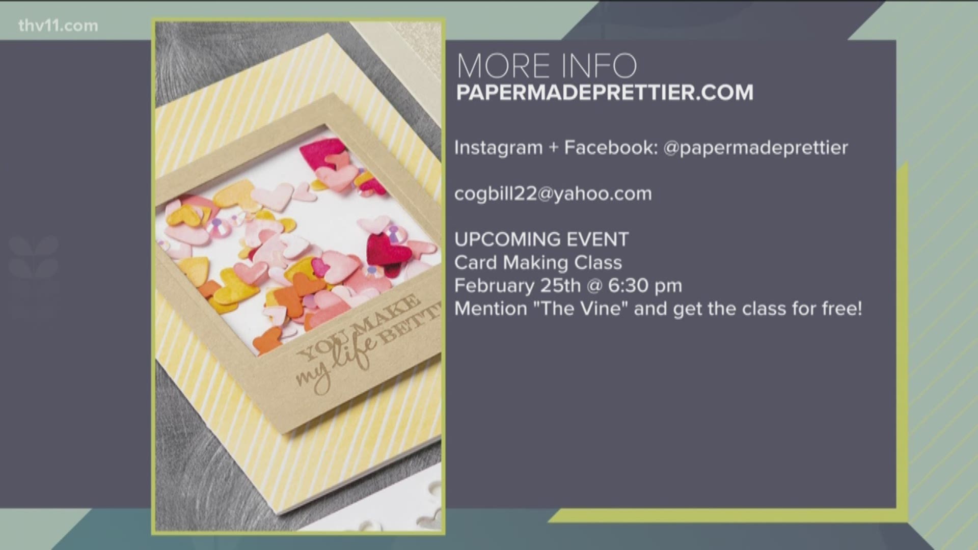 Kay Cogbill with Paper Made Prettier helps you create your own beautiful cards and she's got a special offer just for Vine viewers!