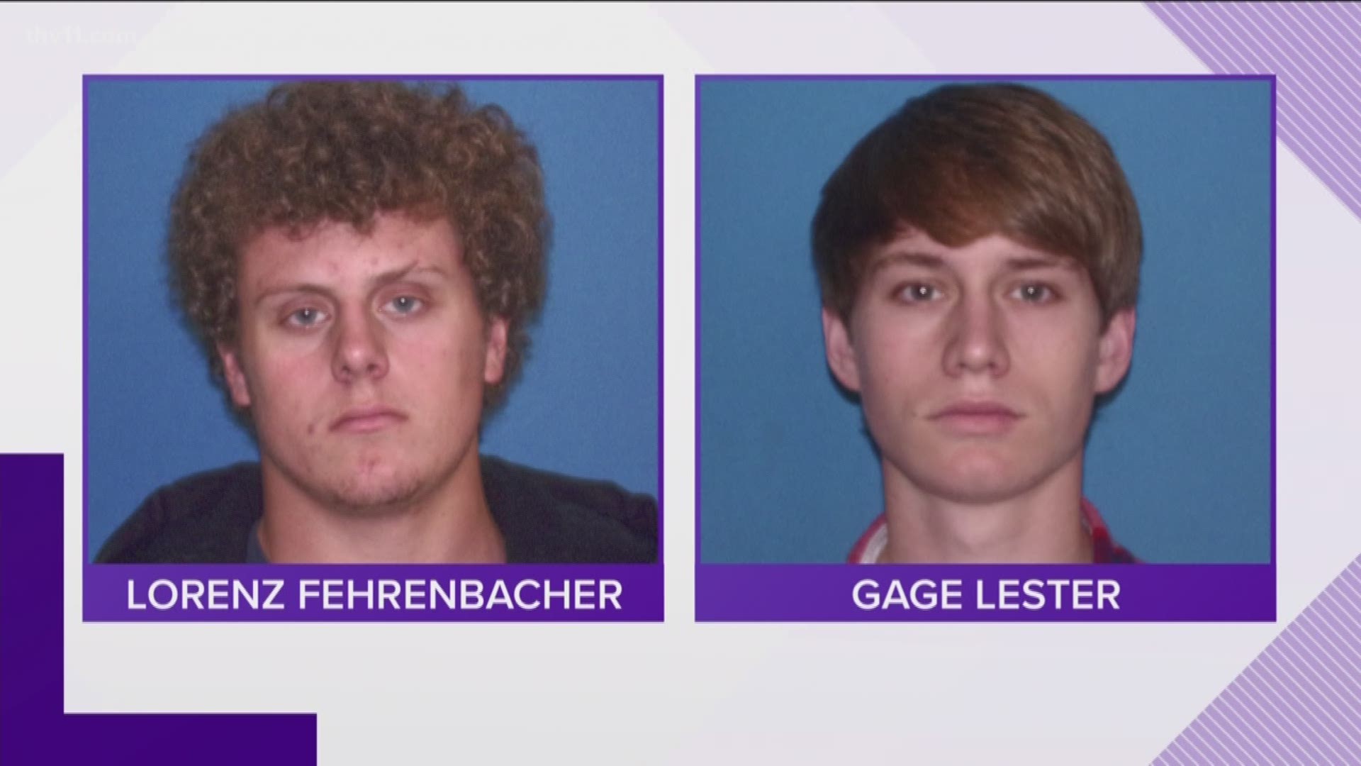 The two 18-year-olds were arrested following allegations of assault and hazing made last March.