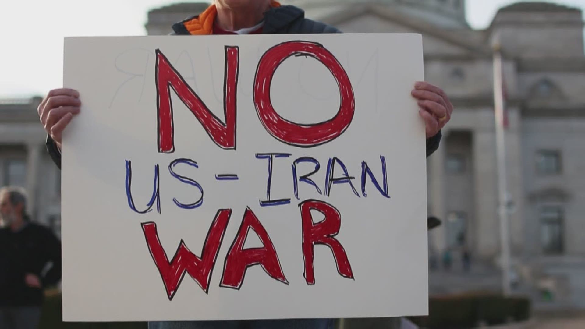 A rally on the Capitol's steps was held to let state leaders know some Arkansans are not in favor of going to war with Iran.