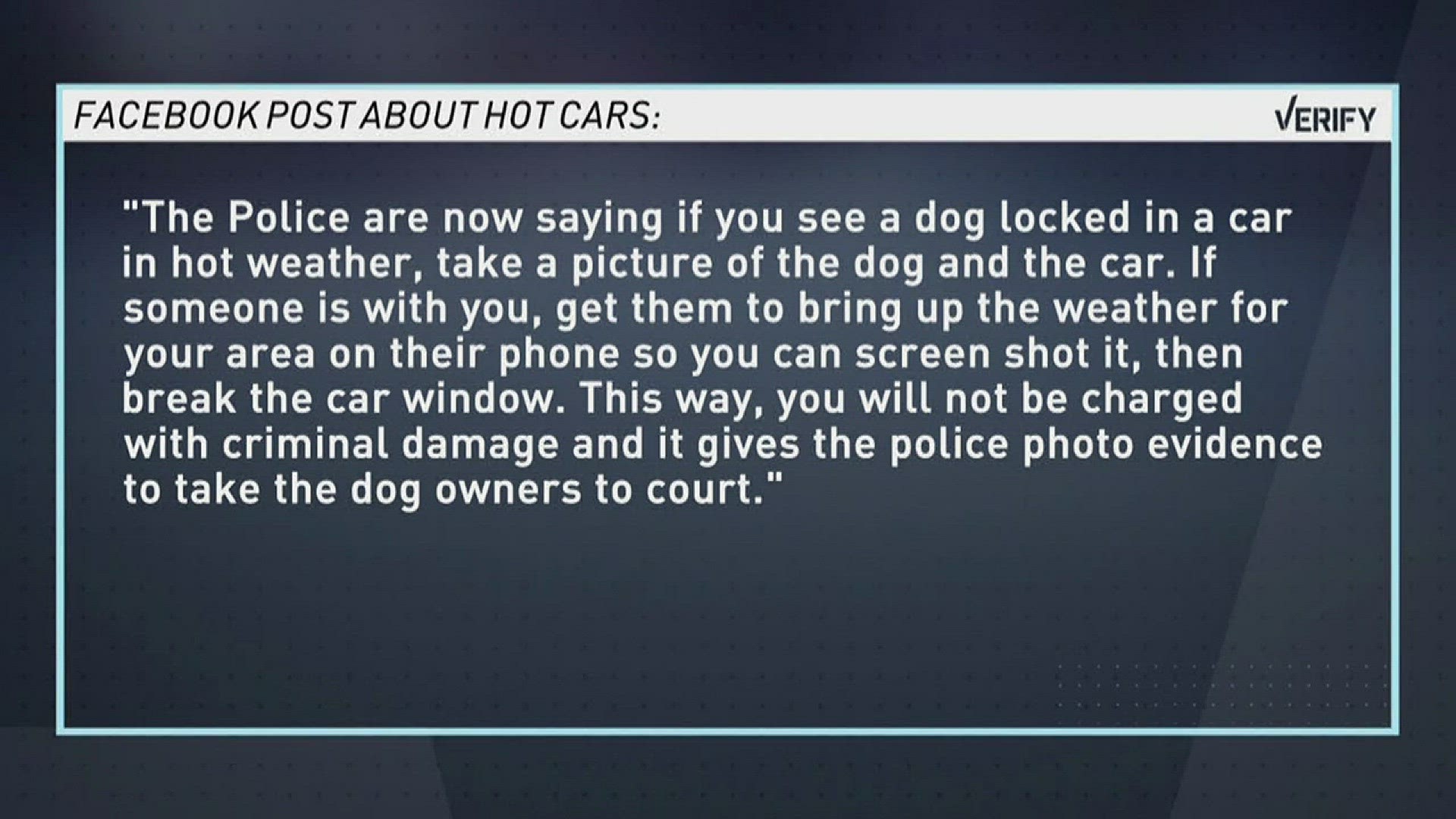 Verify: Is it legal to free dogs locked in hot cars? | thv11.com