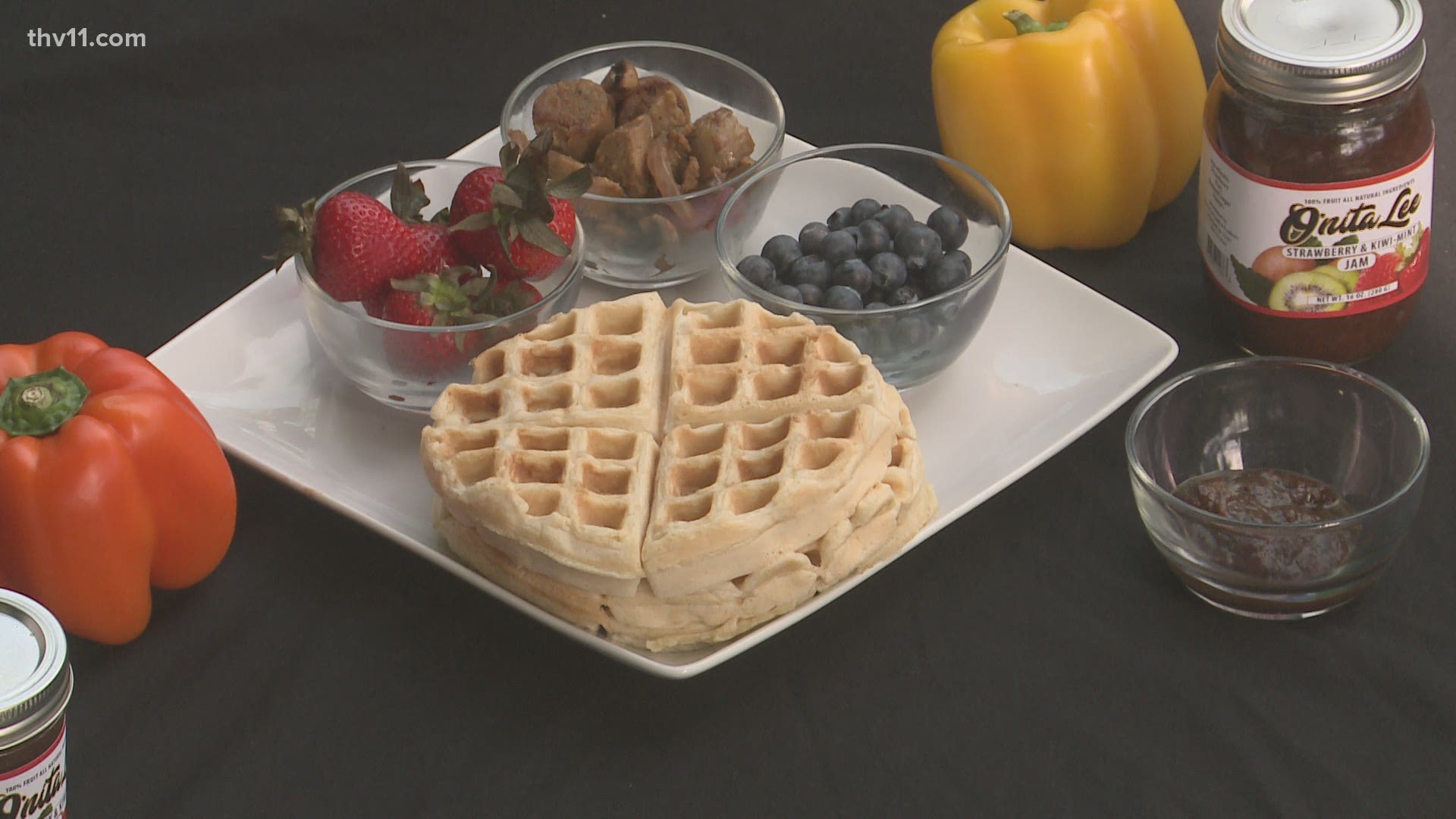 Dr. Tionna Jenkins with Plate it Healthy shows us how to make a vegan breakfast with waffles, sausage, fruit and more.