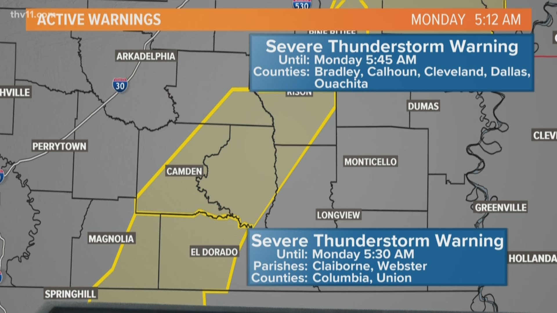 Sarah Fortner gives us a look at the latest severe weather.