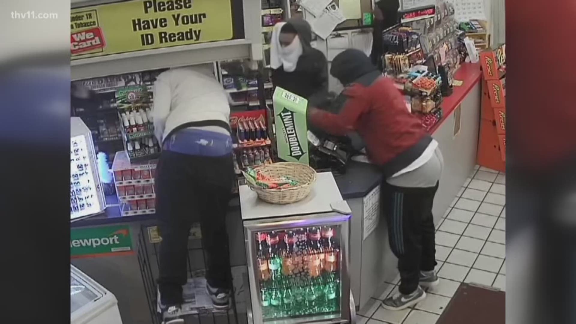 Jacksonville police are working to identify four suspects in an armed robbery.