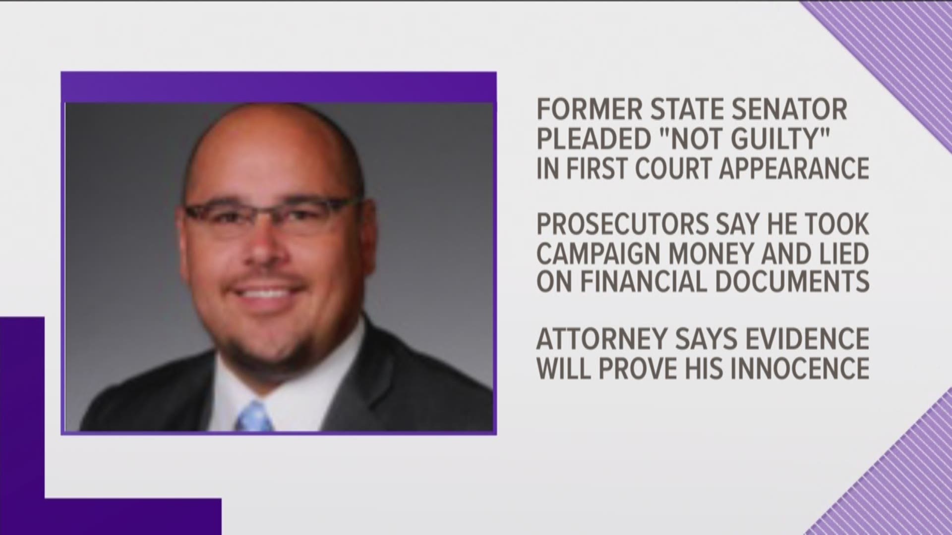A former Arkansas lawmaker, nephew of Gov. Asa Hutchinson, has pleaded not guilty to federal charges that he spent thousands of dollars in campaign funds on trips, groceries and other personal expenses.