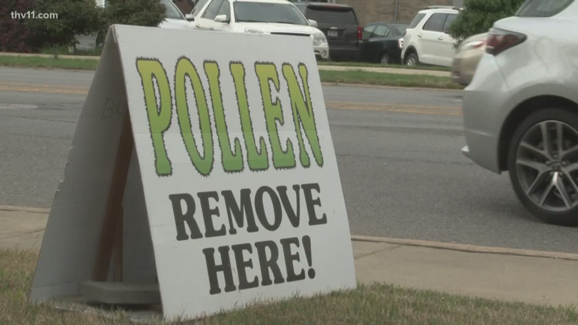Pollen is all over the place in Arkansas.
