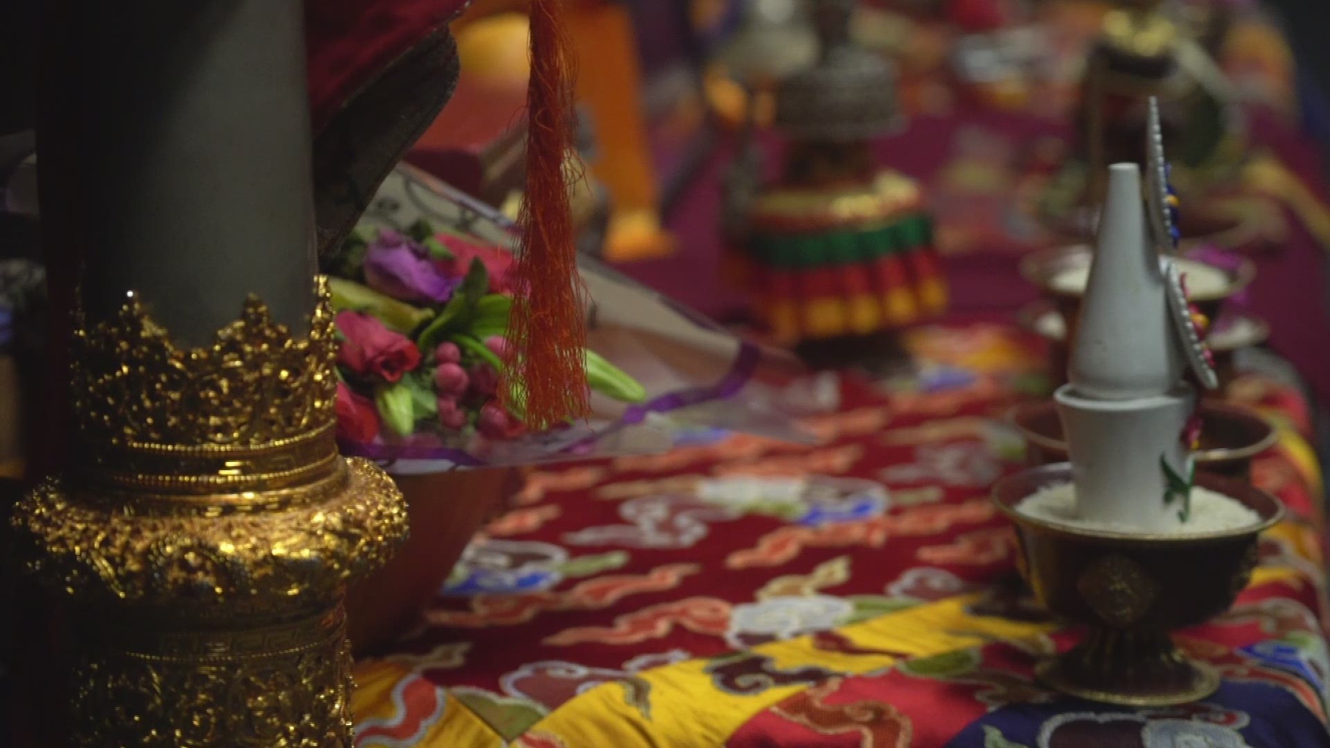A group of Tibetan monks visited Lyon College in Batesville to perform a Mandala sand painting ceremony.