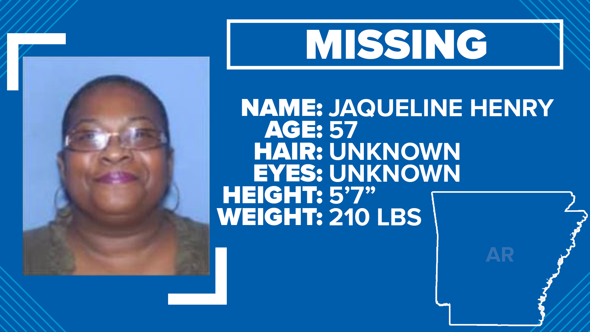 Little Rock police need help locating missing 57-year-old homeless woman