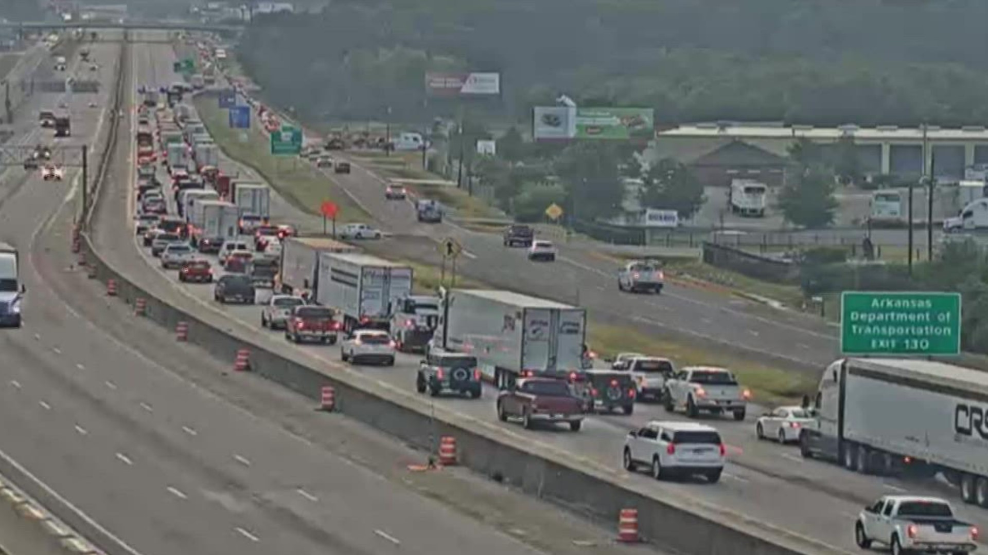 All lanes on I-30 westbound have been blocked following an accident involving a potentially combustible chemical on Interstate-30 near Baseline Road.