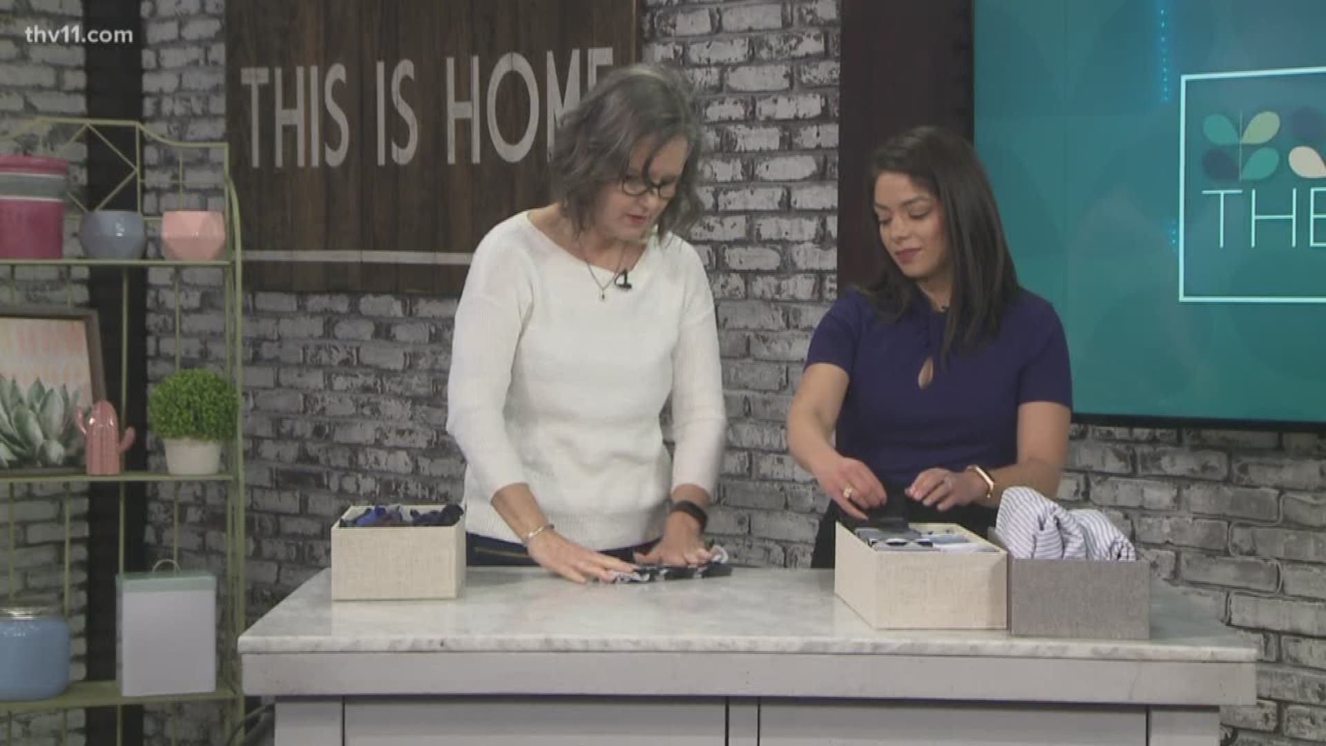 Sue Fehlberg with Tidy Nest showed us how to fold items using the KonMari Method.