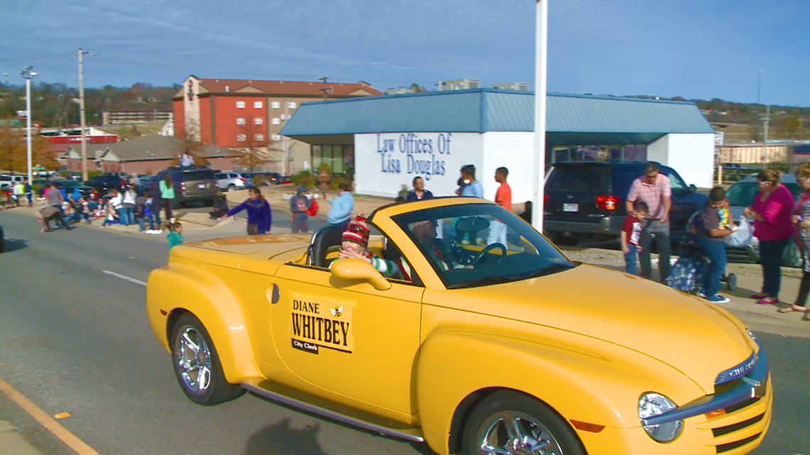 Hundreds of people lined the road for the North Little Rock Christmas