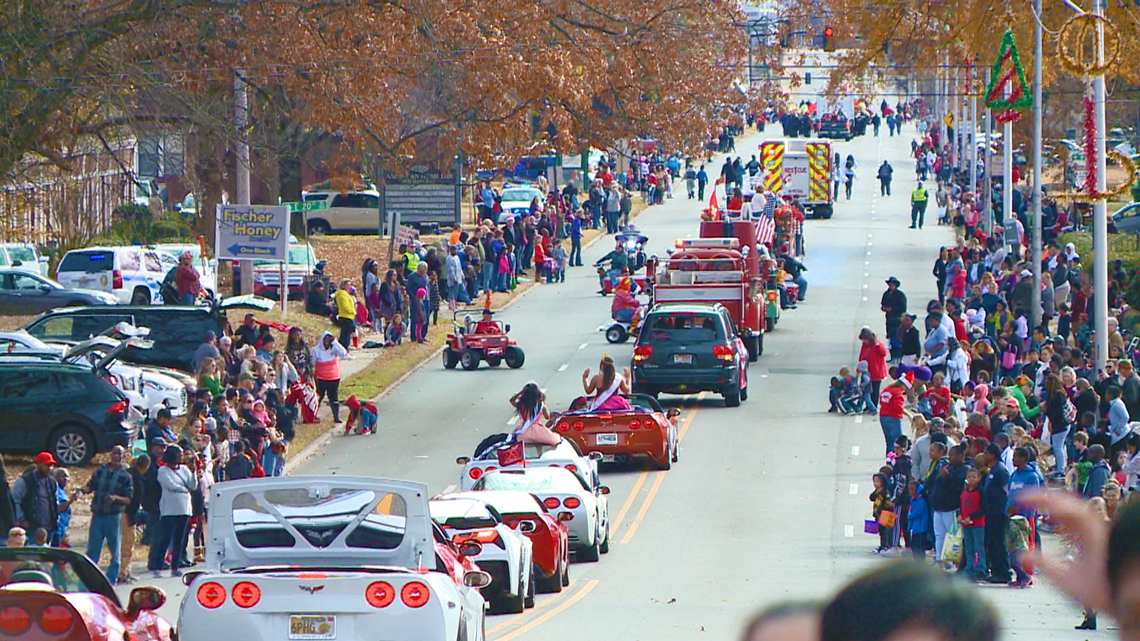 Hundreds of people lined the road for the North Little Rock Christmas