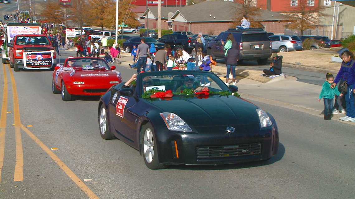 Hundreds of people lined the road for the North Little Rock Christmas