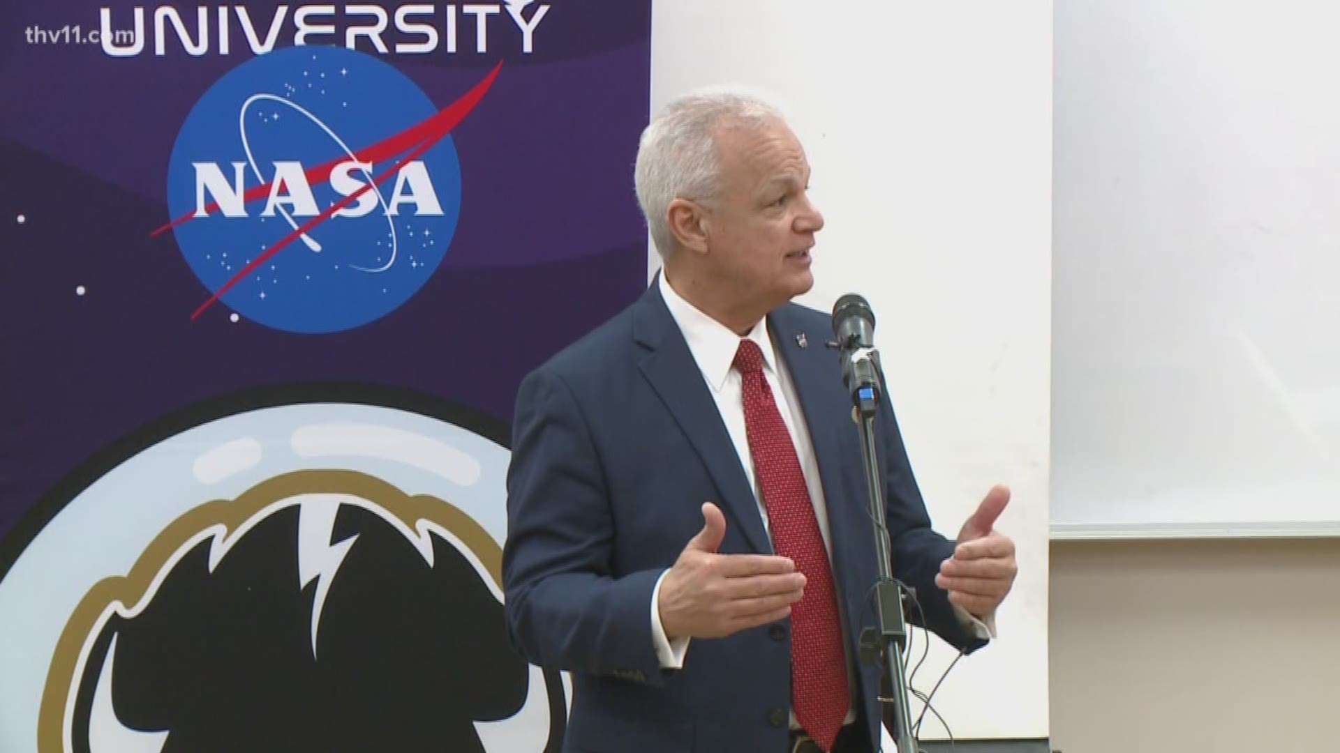 The Chief of NASA came to Arkansas to speak at Harding University today.