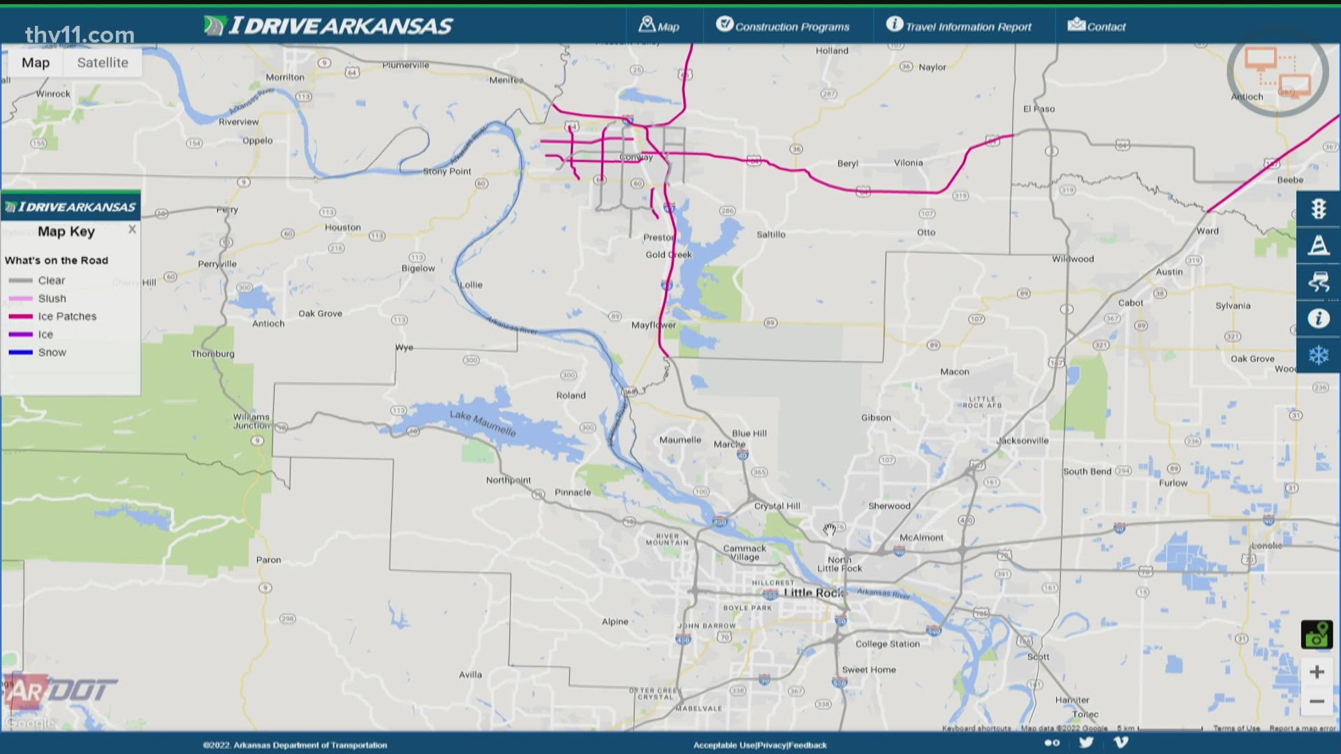 Houston Road Conditions Map Checking Road Conditions In Arkansas | Thv11.Com